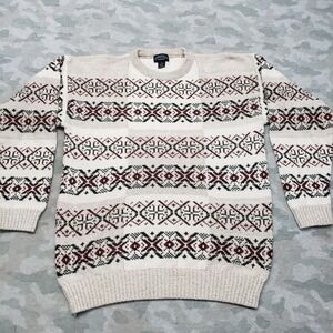 VTG Cambridge Sweater Mens XL Beige Pullover Nordic Crew Neck Made In USA